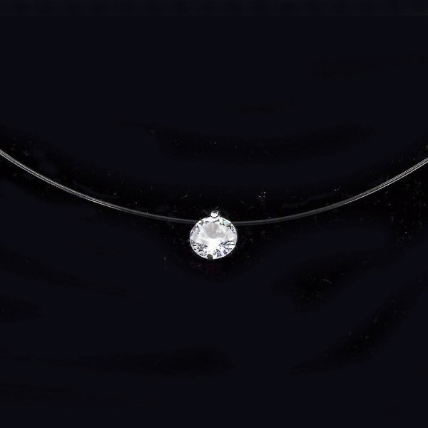 Gennemsigtig sølv usynlig rhinestone halskæde
