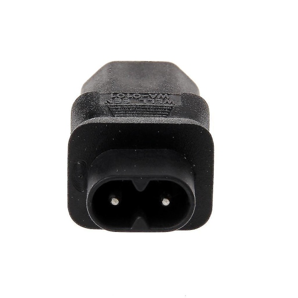 IEC 320 C13 3-polet hunn til C8 2-polet hann strømkontakt adapter