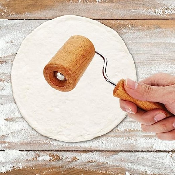 Liten kavel, trädegrulle, non-stick pizzarulle, deg woodenL-shaped