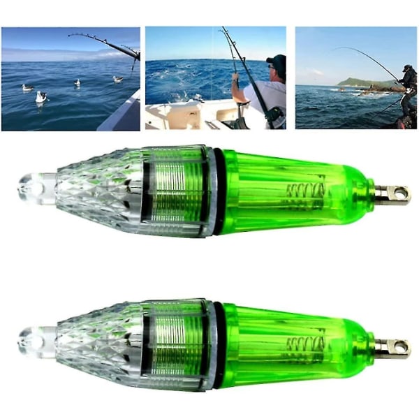 Fiske lokke lys LED undervands fiskeri lys blinkende madding lampe til at tiltrække fiskgrøn2stk