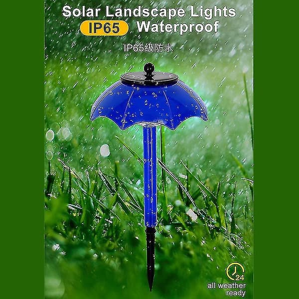 Solcelled Jordlys Multi-farvet Sol Disk 4 LED Lys Vandtæt Solcellelys Udendørs (2stk)