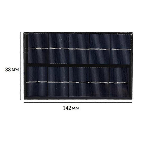 2W 5V 380MA USB Mini Solpanel Modul DIY Polysilicium Solcelleoplader til Telefon USB Ventilator