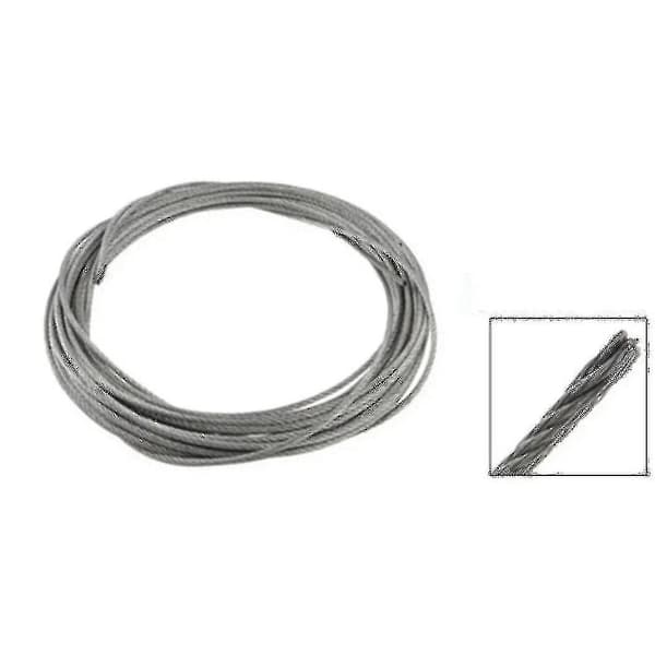 2x 3mm Diameter Fleksibelt Rustfrit Stål Trådtov Kabel 12 Meter Længde