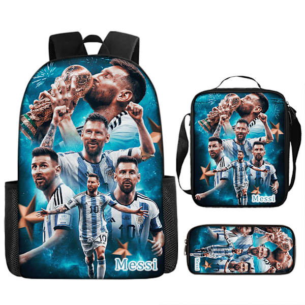 3 kpl/setti jalkapallo tähti reppu opiskelija koululaukku 10 satchel