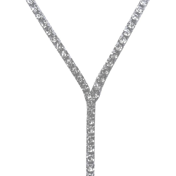 2 st Rhinestone Tassel Choker Halsband Flerskikts Brett Halsband Halsband med Tassel Kedjor för Kvinnor Flickor Gynna