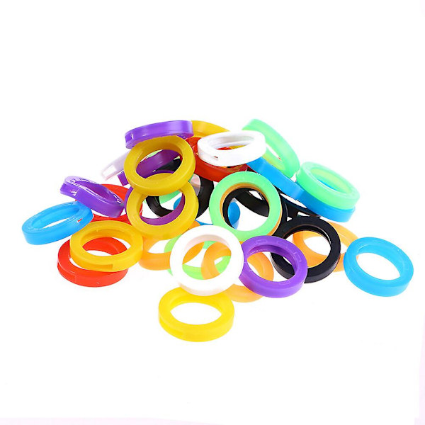 12 st Ljusa Färgade Tangentlock Silikon Tangentöverdrag Elastiska Tangentmärken Tangent Identifieringskodringar (Blandade Färger)