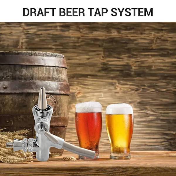 Justerbar fadølhanekran G5/8 stamme Home Brew ølfadshane-sølv