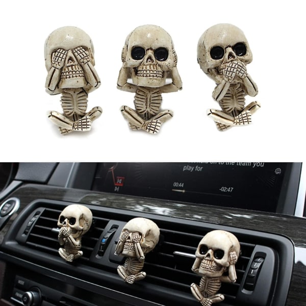 Car Air Freshener Clips, Car Vent Decoration, Skull Car Interior Accessories3 Pack