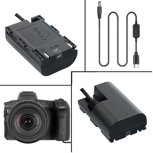 Lp-e6 E6n Ack-e6 -e6 Dummy Batteri&dc Bank Usb-c Kabel For 6d 7d 60d 70d 80d 90d R R5 R6 5ds Mark I