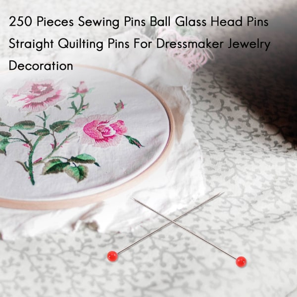 250 stykker synåler Ball glasshodepinner Rett quiltepinner for smykkedekorasjon