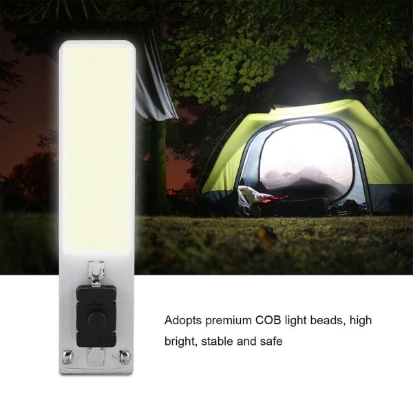 12V Udendørs COB Nødlys Hvid LED Lampe Til Telttur Camping Fiskeri Uden Ledning