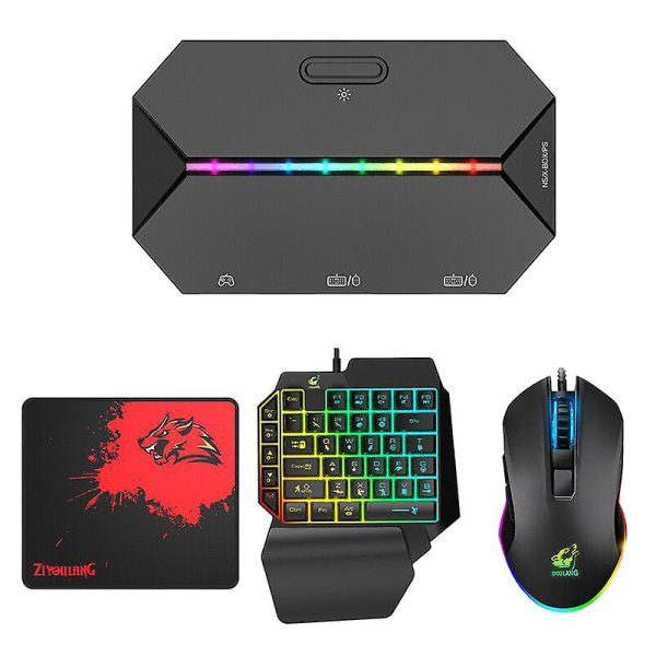 G6l-omvandlare + enhands tangentbord + mus + musmatta-set för Switch Ps4 5 konsolhandkontrollomvandlare