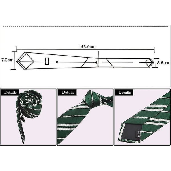 7 st/set för magisk trollkarl Fancy Dress Cape Cloak Hogwarts School Costume 6Pcs Green Aldut S