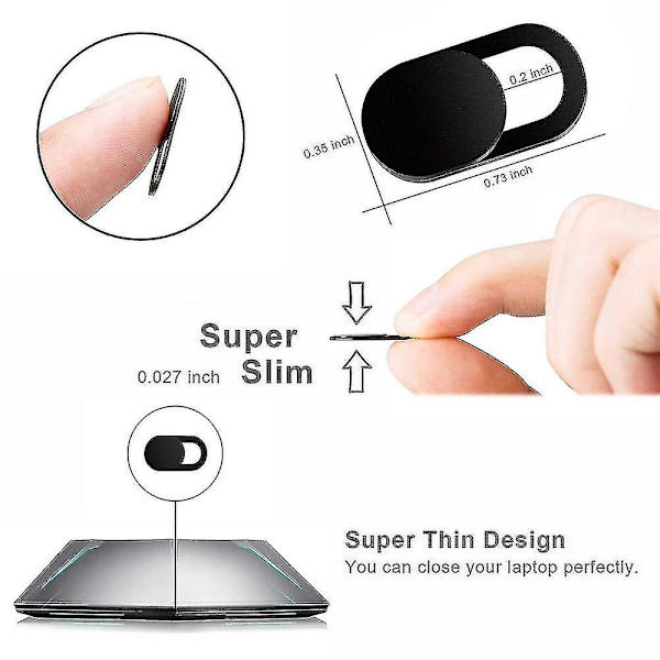 Webcam Cover Shutter Plastik Universal Kamera Cover Web Cam Slider Privacy Sticker til Smartphone Tablet PC Laptop Sort 1PCS