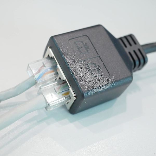 Kabelsplitter Netværksadapter (sort) (1stk)