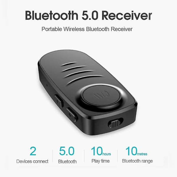 Trådløs håndfri samtale adapter J19 bil Bluetooth 5.0 lydmottakerkonverter med Micro Usb-kabel
