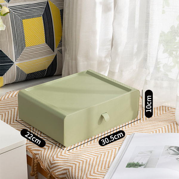 Muovista valmistettu suurikokoinen säilytyslaatikko laatikoilla, 10 lokeroa light green