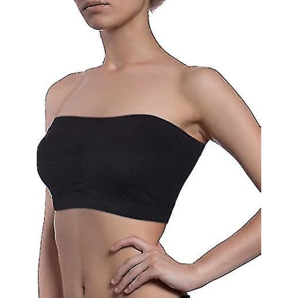 3 delar Dam Bandeau BH Vadderad axelbandslös Bralette Mjuk