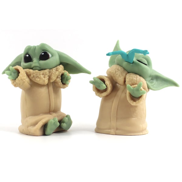 6 st/ set Baby Yoda Grogu Mandalorian actionfigur leksaker 6 styles