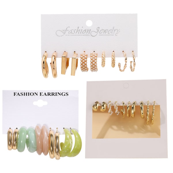 women's earrings Gold hoop earrings set for women and girls, fashion hoop earrings