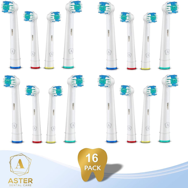Aster 16er Clip-on borstar Kompatibla Fr Oral B Elektriska tandborstar