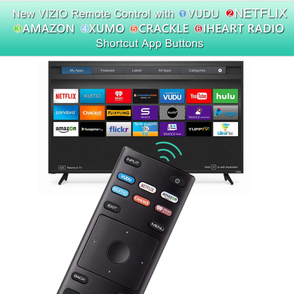 Universal fjernbetjening, XRT136 til VIZIO Alle LED LCD HD 4K UHD HDR Smart TV'er