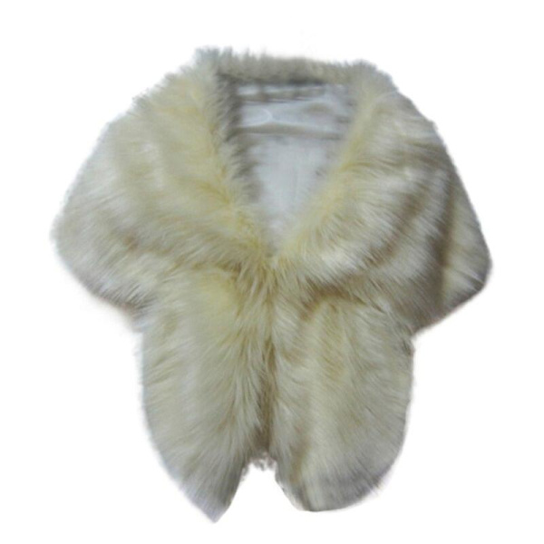 Vinter Elegant Dame Imitert Pels Kappe Brud Imitert Pels Frakk Kvinner Bryllup Sjal Aften Fest Wraps Slim Pels Skulder Kapper AY S
