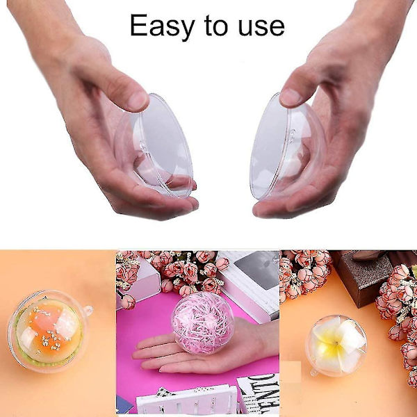 20 stk akryl julekuler, gjennomsiktige julekuler, DIY ornamentkuler, juletrepynt, gjennomsiktige julekuler, plastfyllkuler (a