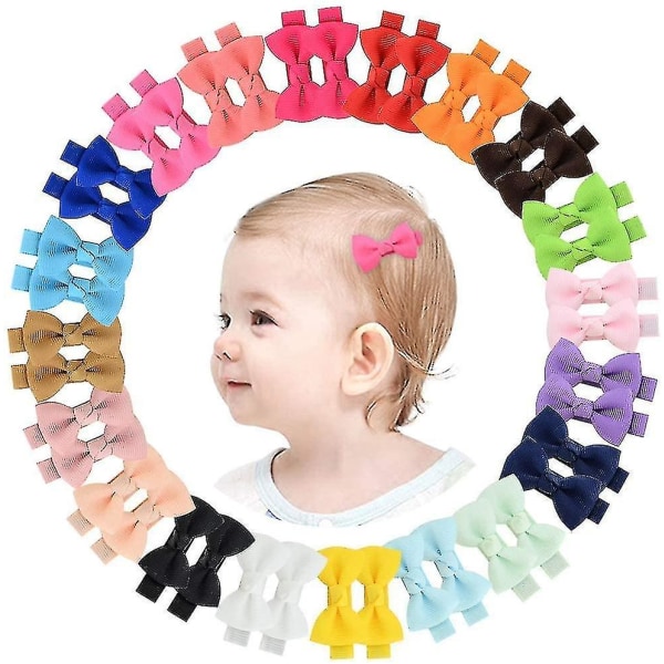 40 st 2 tum Baby Girls Hår Bågar Grosgrain Ribbon Bågar Hårklämmor Bar