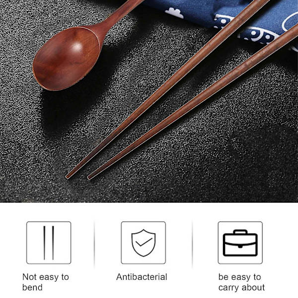 Håndlavede Jujube Træ Koreanske Spisegrej Kombinationer Redskaber, 5 Skeer Og Spisepinde