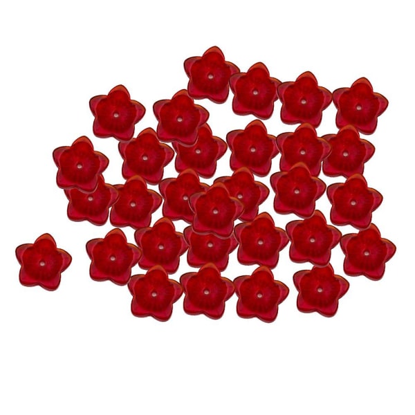 30x 12 mm Stjerne tjekkiske glasperler Løs Spacer Perle Smykker gør rød