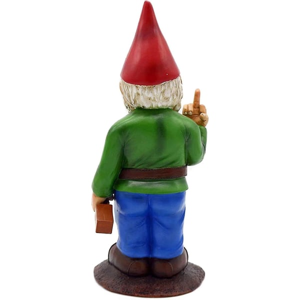 15 Cm Langfinger Have Gnome - Gnomes Go Away Statue Sjove haveplænepynt, indendørs eller udendørs dekorationer