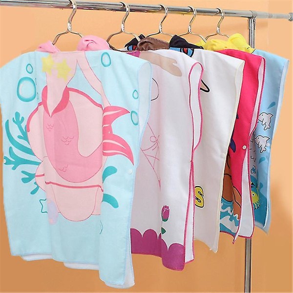 Children's Bath Towel Cute Cartoon Cloak Soft Absorbent Quick-drying Hooded Bathrobe