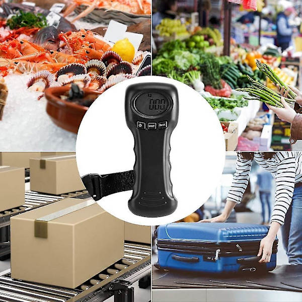 Bærbar digital bagagevægt - 44 kg/97 lb rejsekuffertvægt med LCD-display og krog
