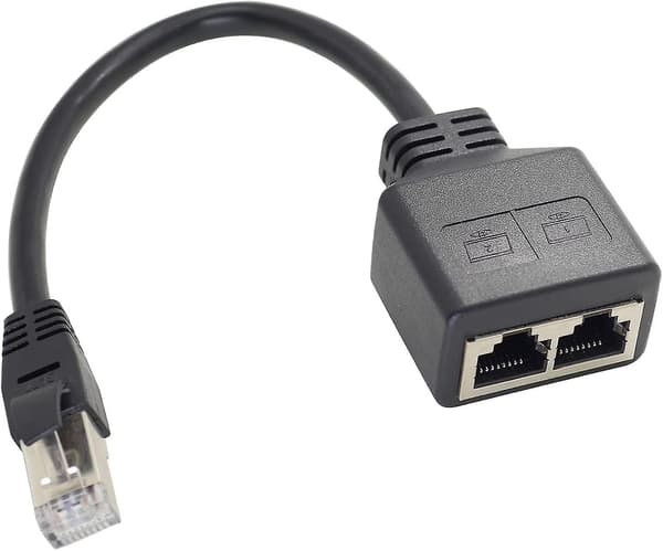 Kabelsplitter Netværksadapter (sort) (1stk)