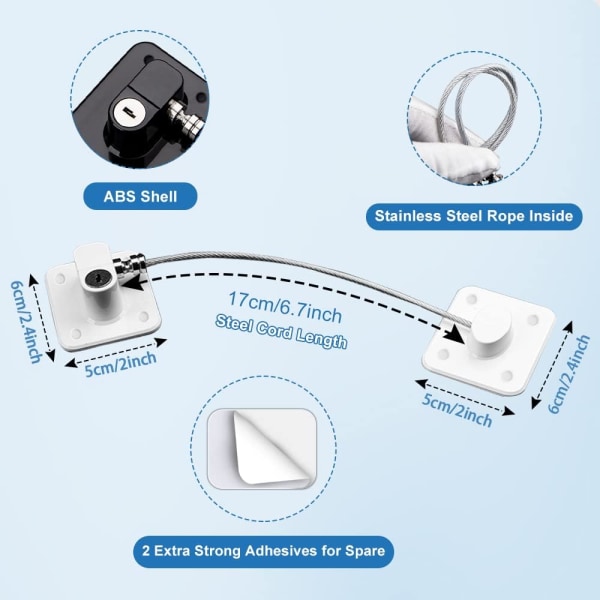 Fönster Säkerhetslås Självhäftande AOSITE 2-pack Baby Fönsterbegränsare