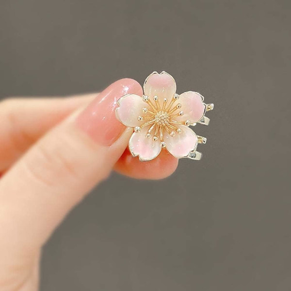 Blommig hårklämma, söt hårklämma i legering, liten blommig hårklämma, hårtillbehör (stil A) 2