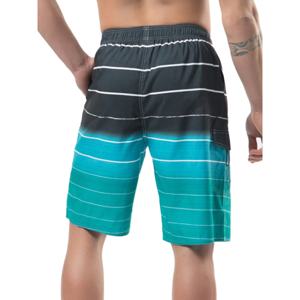 Herre Badebukser Board Badetøj Strandshorts Ferie Hawaii Flor Green L