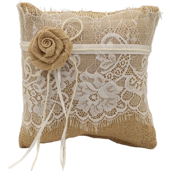 Linen blonderingspute for bryllup 19 cm