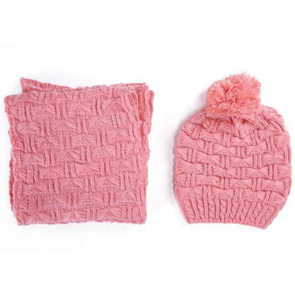2 stk./sæt Kvinder Piger Beanie Skull Cap Hatte Sjal Vinter Efterår