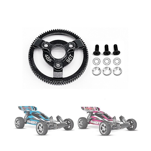 Herdet stål 48p gir for Slash 2wd Vxl Bandit Stampede Drag Slash oppgraderingsdeler, 86t