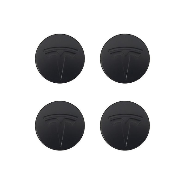 Lämplig för Tesla Tesla Model 3 Wheel Center Cover Logo - Black Black Label (matt) (fyrapack)