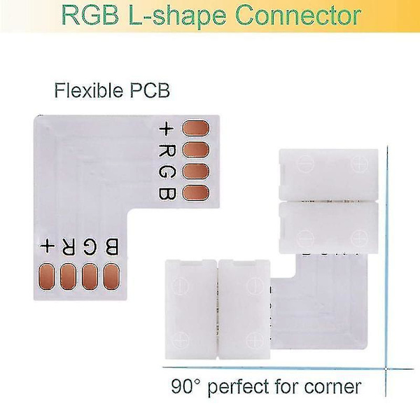 Connector Kit til 5050 10mm 4-bens RGB, 2-vejs Splitter, DIY Tilbehør til RGB-forbindelse