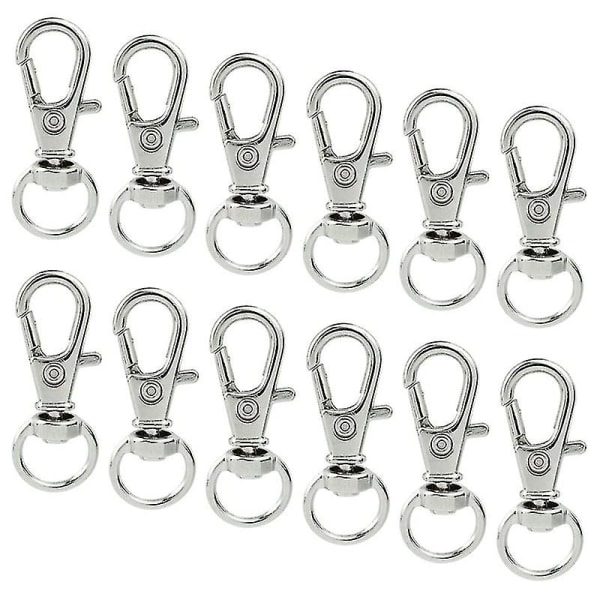 50 stk Swivel Clasps Lanyard Snap Hook, metall Swivel Lanyard Snap Hook Hummerklo Clasp Sølv