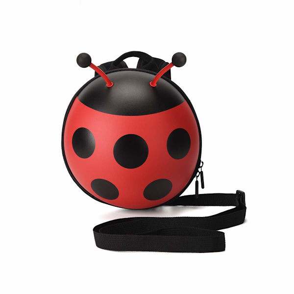 Toddler Mini Rygsæk med Aftagelig Sikkerhedsline, Baby Anti-lost Ladybug Taske, Rejse