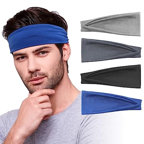 Headbands for Men, Kuaima Workout Yoga Headband Non Slip Stretchy Cott