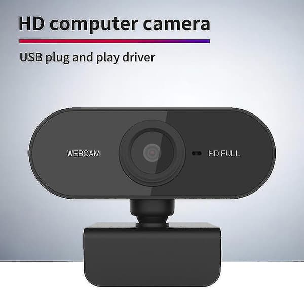 Hd 1080p webkamera til computer pc med mikrofon roterbar