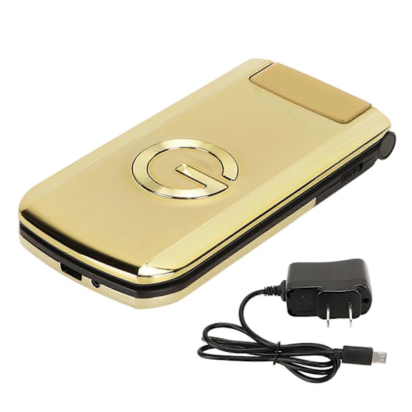 Flip Senior Telefon Stor Skrift Stor Skærm Høj Telefon Mobiltelefon med Ultra Lang Standby Dual Card Dual Standby G9000 Guld US 100240V