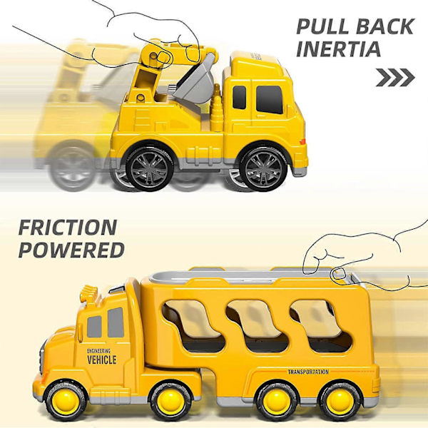 Kevyt Musiikki Kuljetusauto Inertia Engineering Truck Kontti Vaunu Poika Lasten Lelut Ale