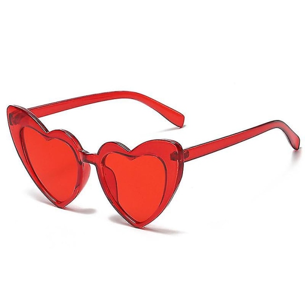 Hjerteformede solbriller Kvinner Merkedesigner Mote Vintage Shades Eyewear Retro Speil Rosa Gradient Solbriller Dame Red